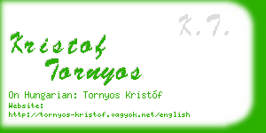 kristof tornyos business card